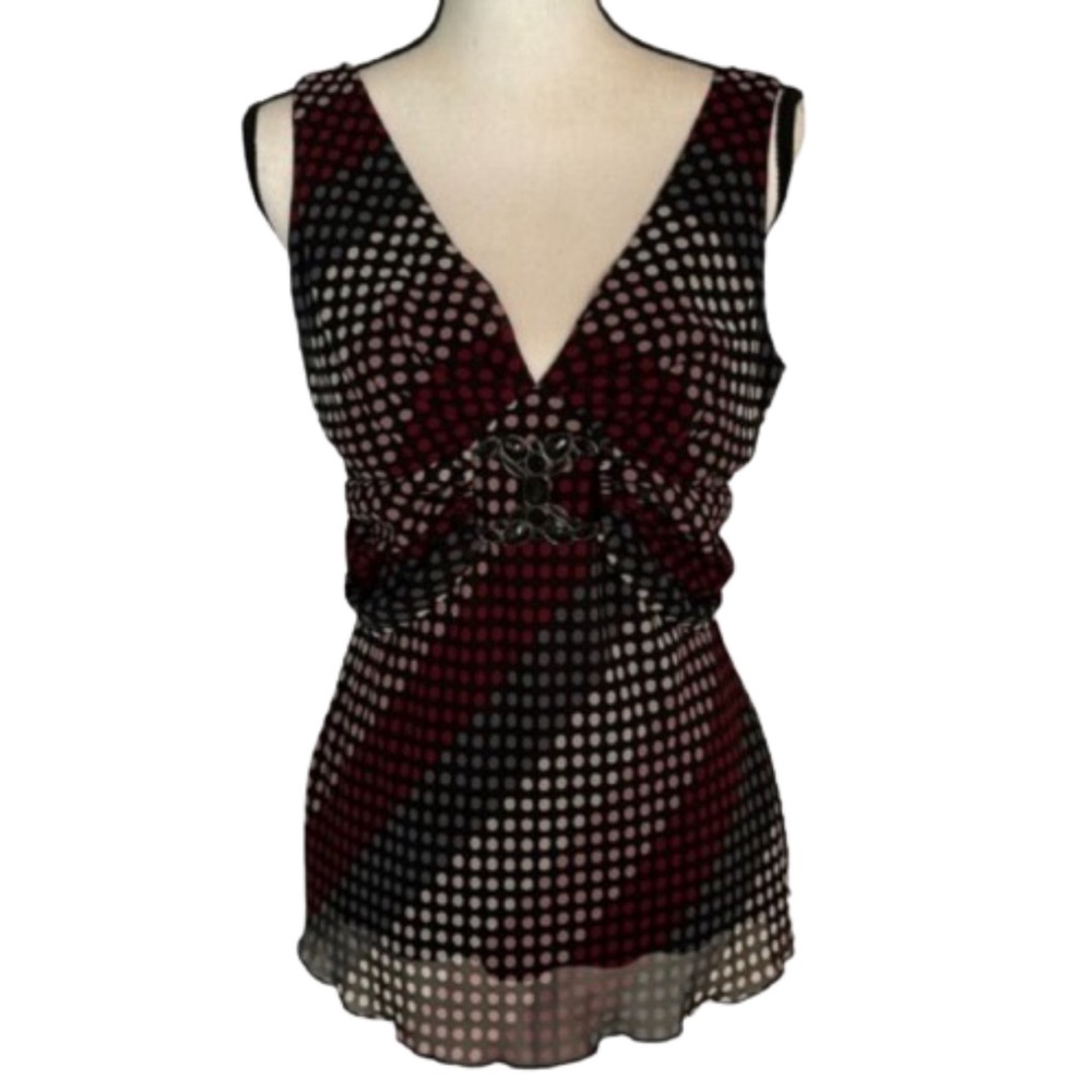 Bisou Bisou Michele Bohbot Size 10 Blouse Lined Poly Top New Without Tags